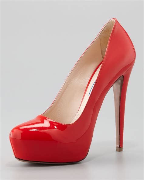 red prada sparly heels|Red Patent leather pumps .